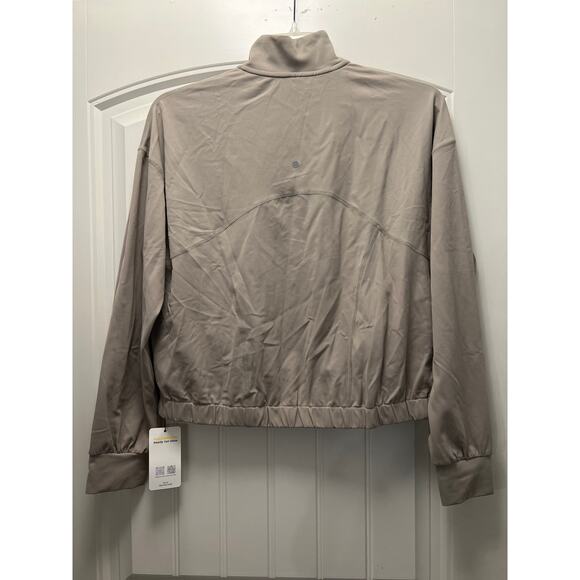 NWT SHEIN Glowmode Women’s Athletic Stretch Comfort Full Zip Jacket Size S Beige - Picture 5 of 6